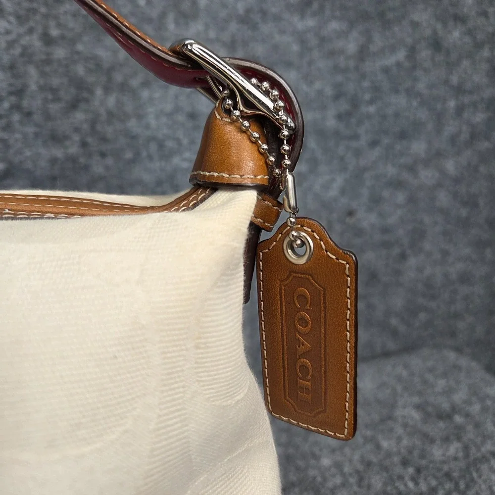 Coach Vintage Canvas Leather Bag Mini Sufflette Baguette Purse Patriotic y2k